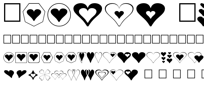 Hearts for 3D FX font